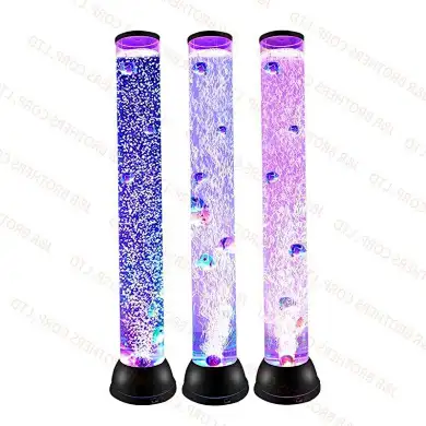 An aquarium bubble light casts a gentle glow, swirling with iridescent bubbles that dance through water, creating a hypnotic, ethereal display captivating both fish and onlookers.
